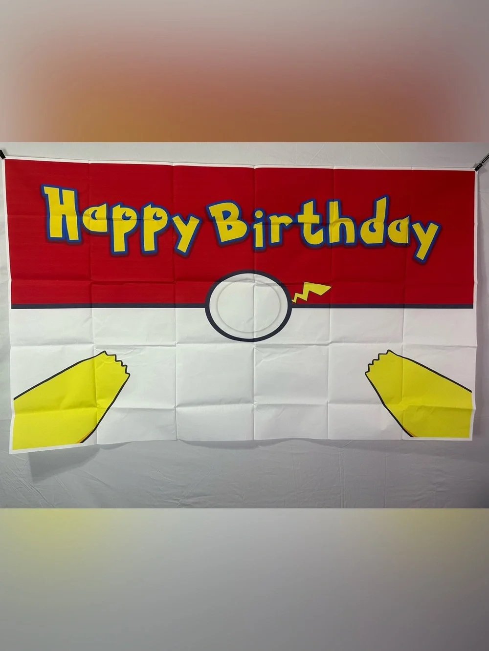 Pokemon Happy Birthday Backdrop Banner 5x3Ft.